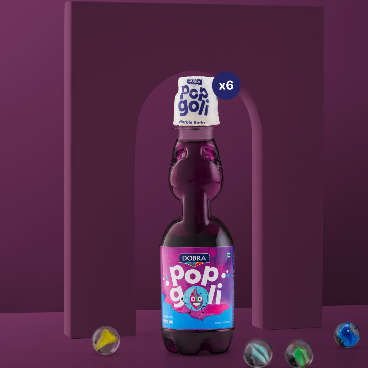 DOBRA Pop Goli - Choose Your Flavour, Pack of 6 Bottles